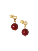 Bordeaux gemstone oorstekers (2cm)