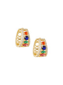 Goudkleurige strass oorringen