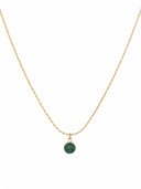 Fijn kettinkje met groen gemstone balletje