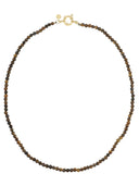 Fijne gemstone ketting bruin-mêlée