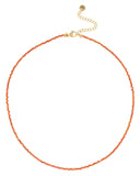 Oranje fijne korte ketting met mini edelsteentjes