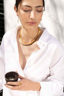 Schelpen ketting geel