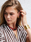 Gemstone ketting cognac