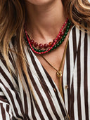 Gemstone ketting cognac
