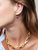Gemstone oorbellen (2cm) blauw