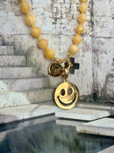 Gouden bedel "smiley" xl