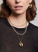 Gouden korte ketting ovale schakel