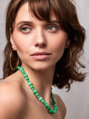 Gouden platte gehamerde oorringen large (6.2cm)