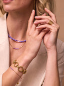 Petite gemstone ketting met paarse steentjes