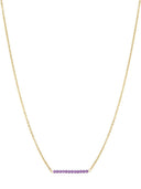 Petite gemstone ketting met paarse steentjes