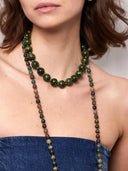 Groene ketting met grote ronde kralen