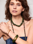 Groene ketting met grote ronde kralen