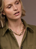 Ketting met touw en gouden schakels desert