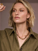Ketting met touw en gouden schakels desert