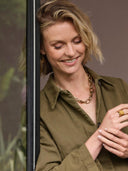 Ketting met touw en gouden schakels desert