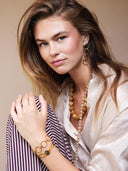 Gele lange gemstone ketting