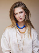 Gele lange gemstone ketting