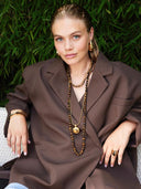 Bruine lange gemstone ketting