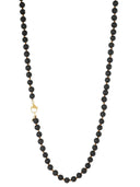 Lange gemstone ketting mat zwart