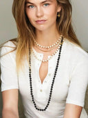 Lange off-white gemstone ketting