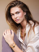 Gele organische gemstone ketting