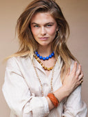 Gele organische gemstone ketting