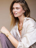 Gele organische gemstone ketting