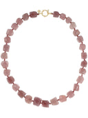 Roze organische gemstone ketting