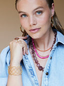 Roze organische gemstone ketting
