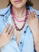 Roze organische gemstone ketting