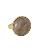 Ring met grote gemstone beige-cognac