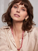 Warm roze gemstone ketting