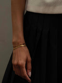 Platte snake armband met patroon
