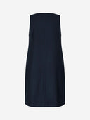 Donkerblauwe wood pocket dress