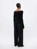 Navy pinstripe dore pants