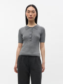 Grijze polo enicy ss knit