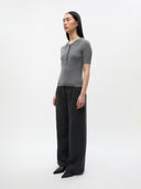 Grijze polo enicy ss knit