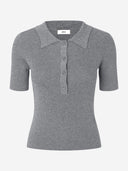 Grijze polo enicy ss knit