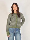 Groen gestreepte cardigan ada ls