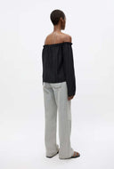 Off-shoulder harriet ls top
