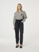 Ecru gestreepte blouse alex