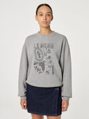 Grijze sweater met opdruk terry chateau sweater