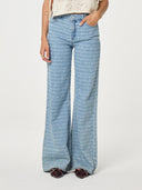 Lichte denim wide leg jeans thea lengte 34