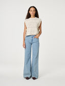 Lichte denim wide leg jeans thea lengte 34