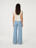 Lichte denim wide leg jeans thea lengte 34