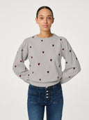 Licht grijze sweater met embroidery hartjes dina