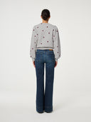 Licht grijze sweater met embroidery hartjes dina