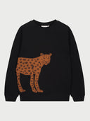 Zwarte sweater met cheetah archie sweater
