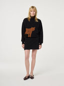 Zwarte sweater met cheetah archie sweater