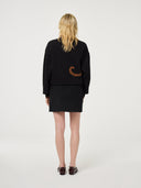 Zwarte sweater met cheetah archie sweater